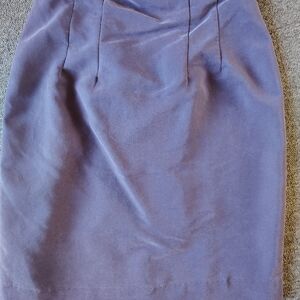 Women's Purple Straight Silk Pencil Skirt Knee Length Zip Solid XS
